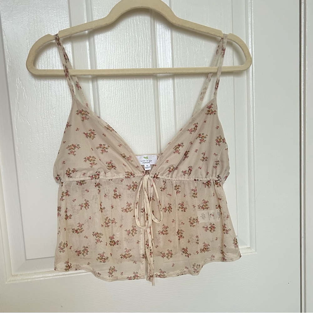 Sheer floral tank